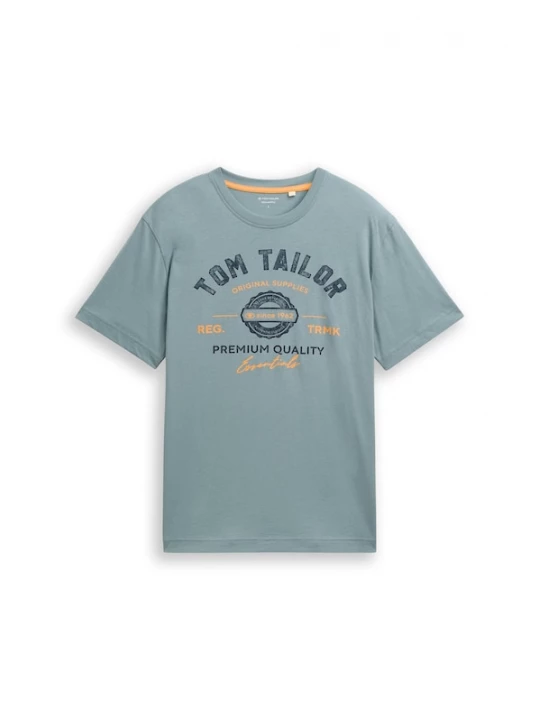 Foto van product TOM TAILOR Shirt grijs / lichtgrijs / oranje