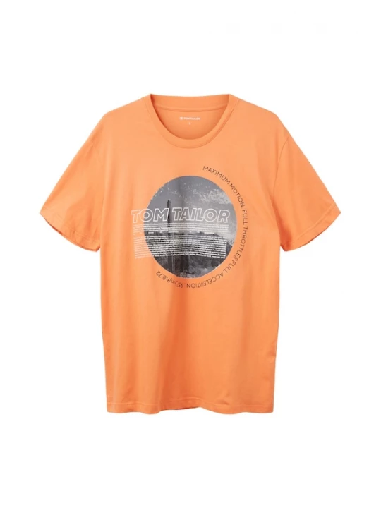 Foto van product TOM TAILOR Shirt grijs / lichtoranje / zwart / wit