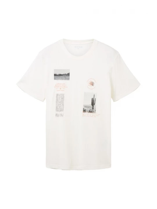 Foto van product TOM TAILOR Shirt grijs / spar / oranje / offwhite