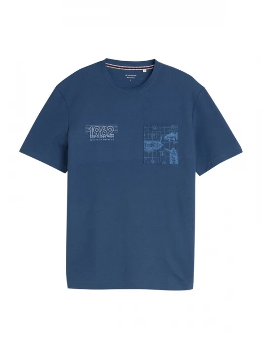 Foto van product TOM TAILOR Shirt hemelsblauw / donkerblauw / wit