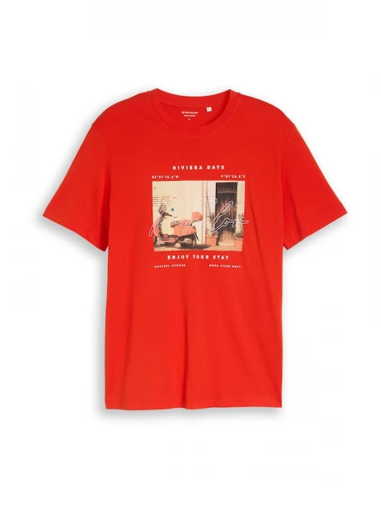 Foto van product TOM TAILOR Shirt lichtbeige / lichtbruin / knalrood / zwart