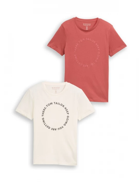 Foto van product TOM TAILOR Shirt lichtbeige / roestrood