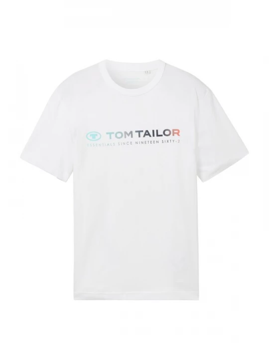 Foto van product TOM TAILOR Shirt lichtblauw / abrikoos / zwart / wit