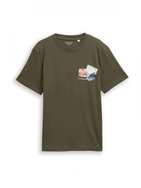 Foto van product TOM TAILOR Shirt lichtblauw / donkergroen / pastelrood / offwhite
