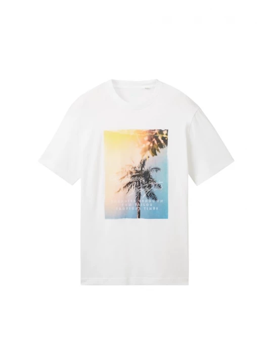 Foto van product TOM TAILOR Shirt lichtblauw / oranje / zwart / wit