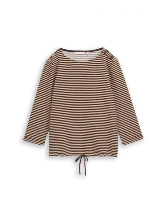Foto van product TOM TAILOR Shirt lichtbruin / donkerbruin