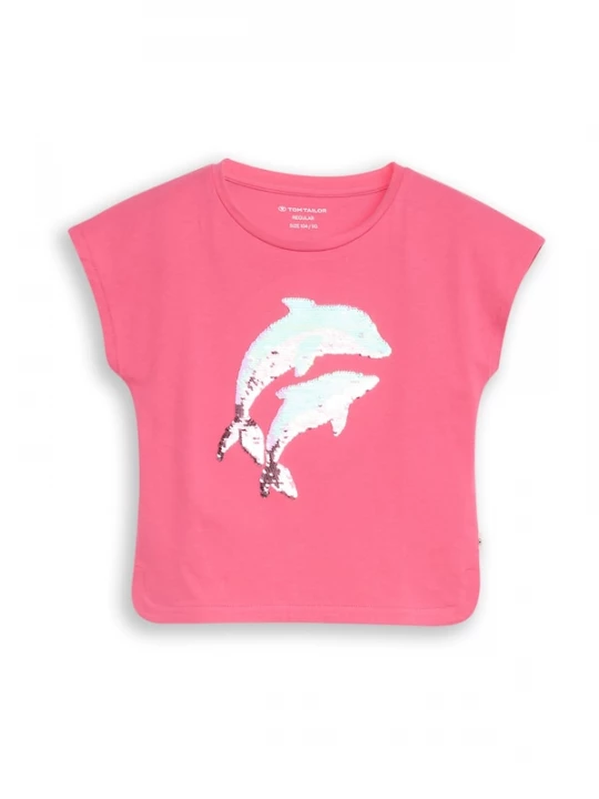 Foto van product TOM TAILOR Shirt lichtbruin / pitaja roze / zilver