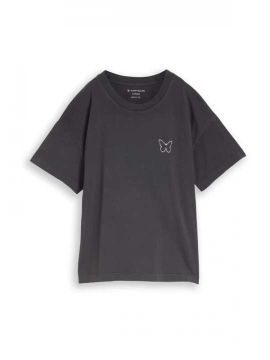 Foto van product TOM TAILOR Shirt lichtgrijs / donkergrijs / wit