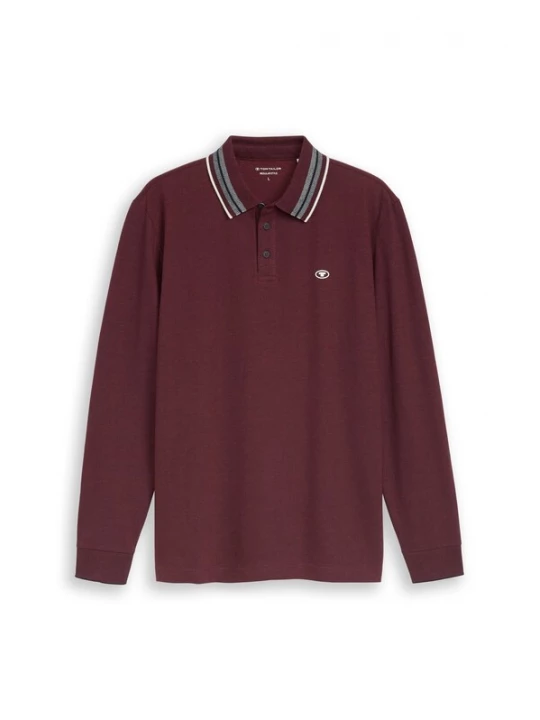Foto van product TOM TAILOR Shirt lichtgrijs / robijnrood / wit