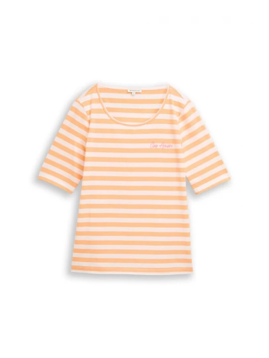 Foto van product TOM TAILOR Shirt lichtoranje / wit