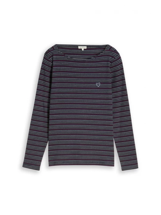 Foto van product TOM TAILOR Shirt marine / karmijnrood / wit