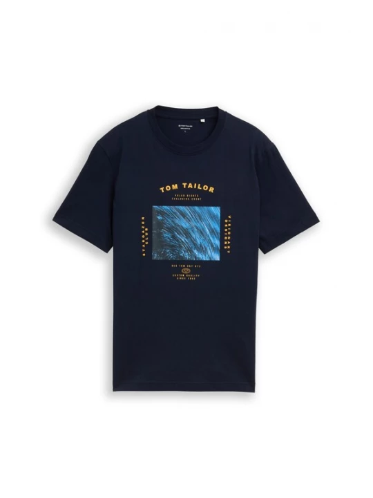 Foto van product TOM TAILOR Shirt nachtblauw / azuur / donkergeel / wit