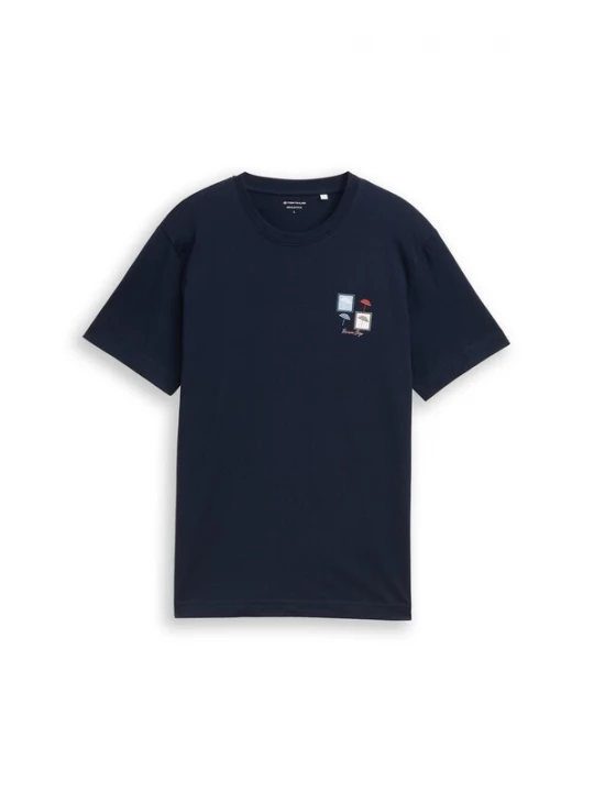 Foto van product TOM TAILOR Shirt nachtblauw / bloedrood / wit
