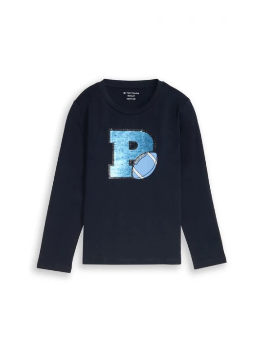 Foto van product TOM TAILOR Shirt nachtblauw / lichtblauw / wit