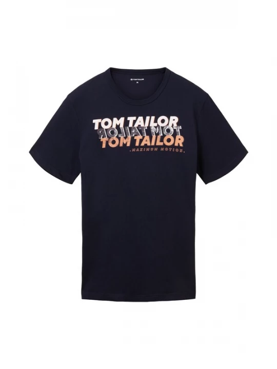 Foto van product TOM TAILOR Shirt navy / donkergrijs / oranje / wit