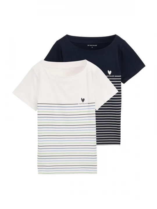 Foto van product TOM TAILOR Shirt navy / lichtblauw / lichtgroen / wit