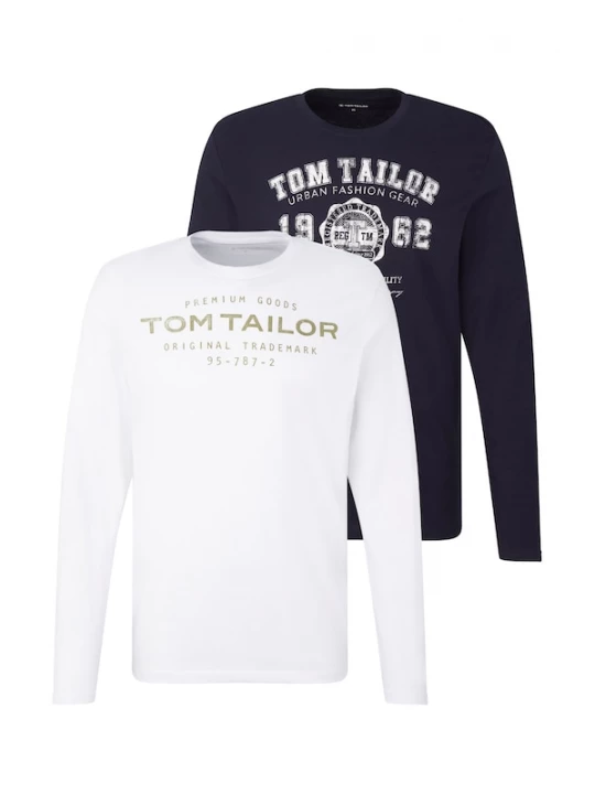 Foto van product TOM TAILOR Shirt navy / olijfgroen / wit
