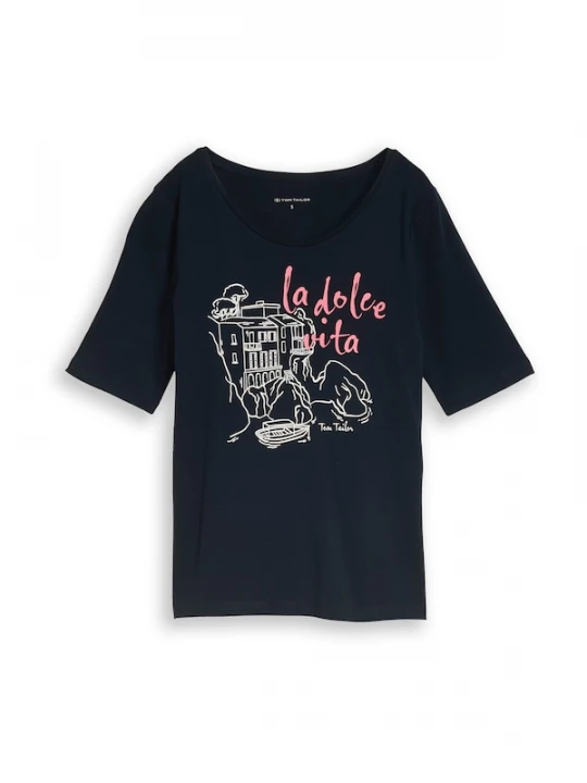 Foto van product TOM TAILOR Shirt navy / rosa / wit