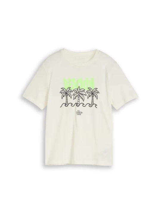 Foto van product TOM TAILOR Shirt neongeel / zwart / wolwit