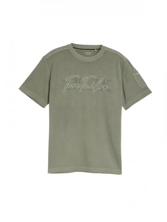 Foto van product TOM TAILOR Shirt olijfgroen / wit
