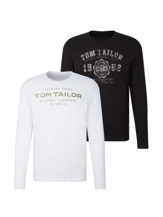 Foto van product TOM TAILOR Shirt olijfgroen / zwart / wit