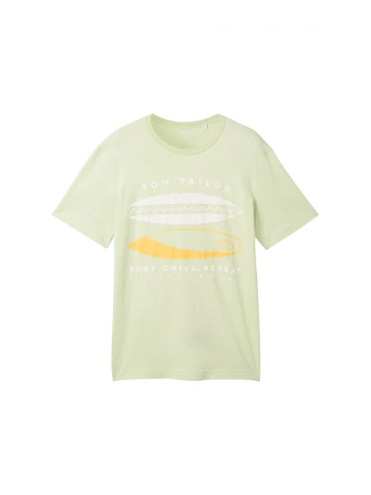 Foto van product TOM TAILOR Shirt pastelgroen / lichtoranje / offwhite