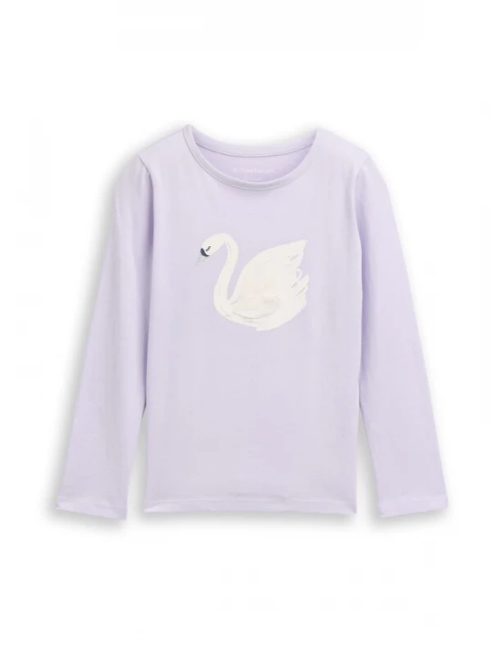 Foto van product TOM TAILOR Shirt pastellila / zilver / wit / wolwit