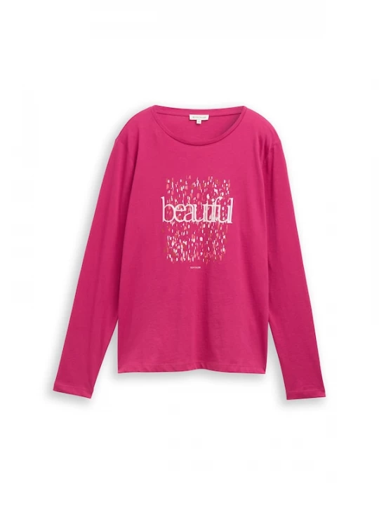 Foto van product TOM TAILOR Shirt rosa / magenta / framboos / wit