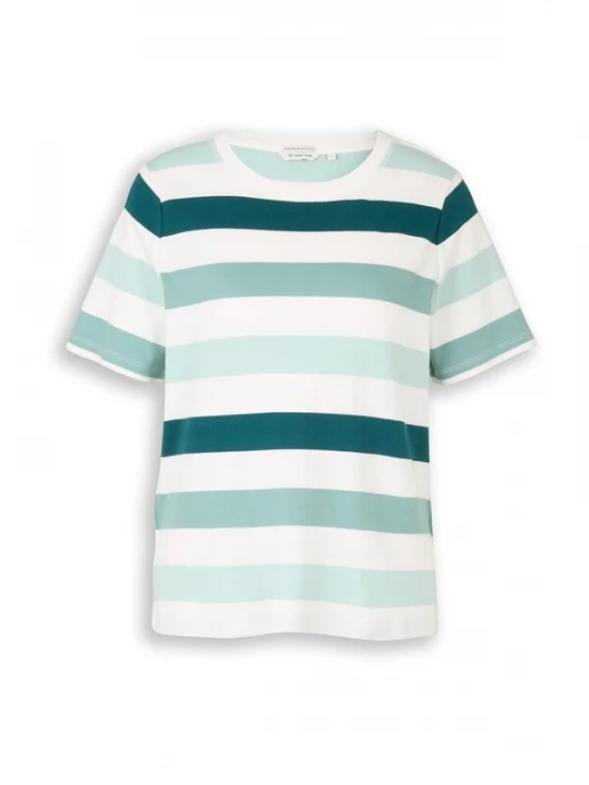 Foto van product TOM TAILOR Shirt smaragd / mintgroen / wit
