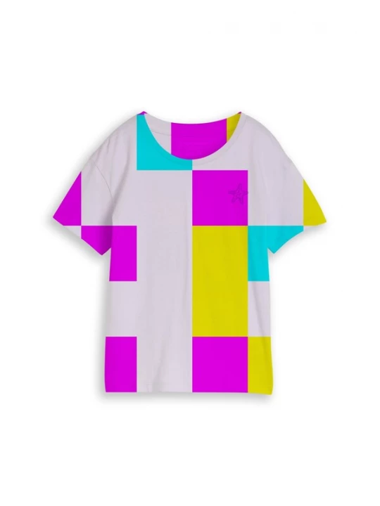 Foto van product TOM TAILOR Shirt turquoise / geel / neonlila / pastellila