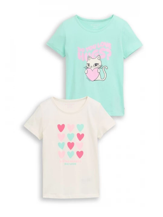 Foto van product TOM TAILOR Shirt turquoise / pink / rosa / wit