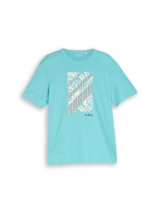 Foto van product TOM TAILOR Shirt turquoise / zwart / wit