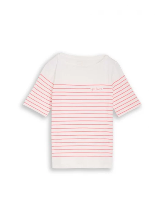 Foto van product TOM TAILOR Shirt zalm roze / wit