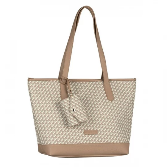 Foto van product TOM TAILOR Shopper camel / ecru / pastelgroen