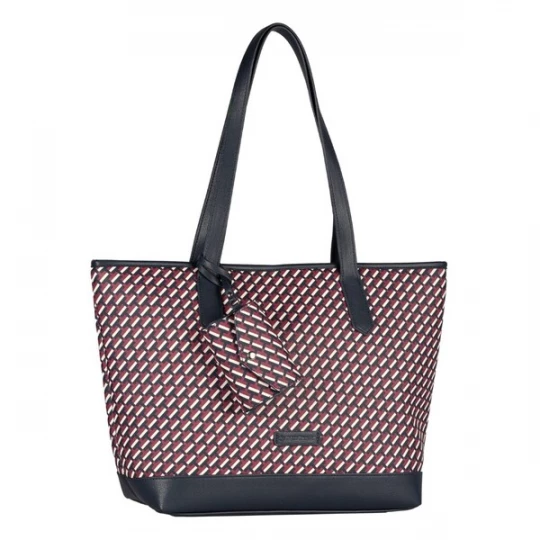 Foto van product TOM TAILOR Shopper navy / kersrood / wit