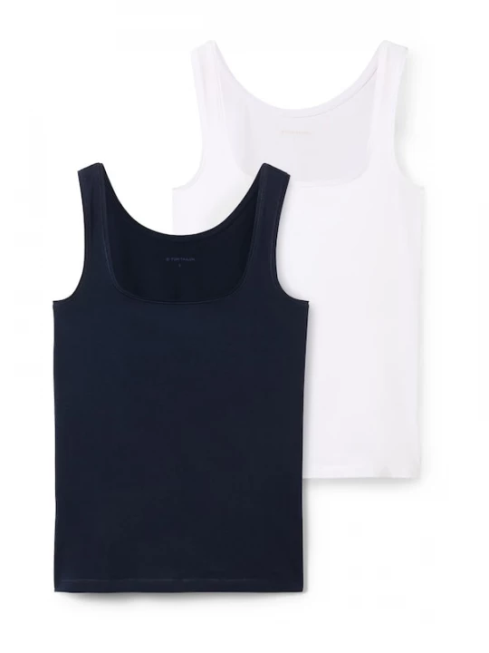 Foto van product TOM TAILOR Top navy / wit