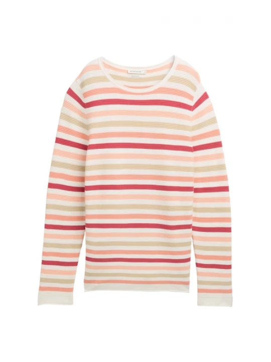 Foto van product TOM TAILOR Trui abrikoos / rood / wit