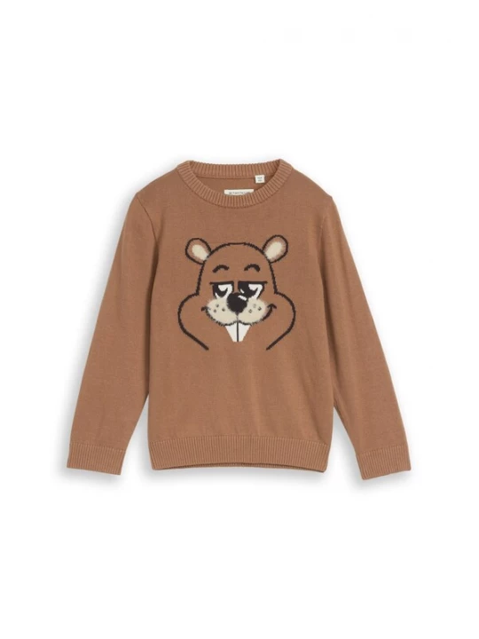 Foto van product TOM TAILOR Trui beige / karamel / zwart / wit