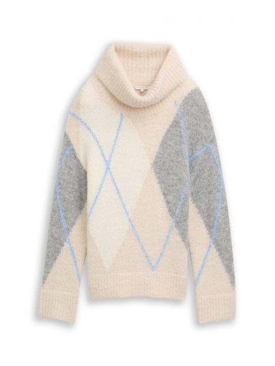Foto van product TOM TAILOR Trui beige / lichtbeige / lichtblauw / grijs