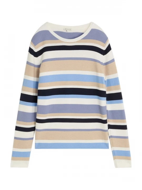 Foto van product TOM TAILOR Trui beige / navy / blauw denim / lichtblauw