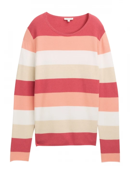 Foto van product TOM TAILOR Trui beige / rosa / rood / wit