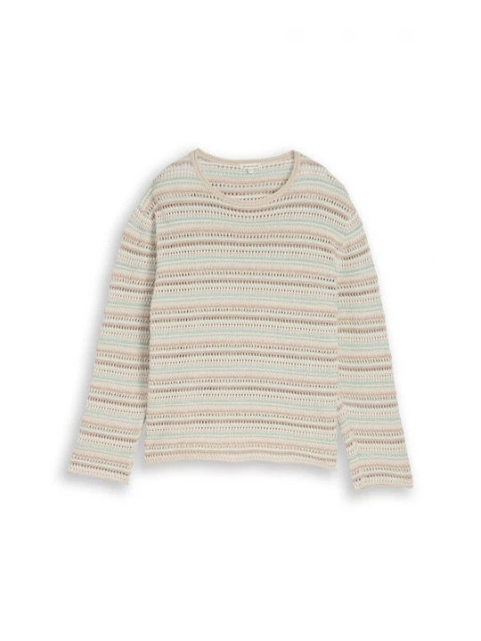 Foto van product TOM TAILOR Trui beige / turquoise / wit