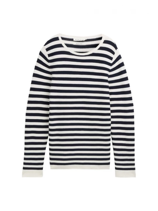 Foto van product TOM TAILOR Trui donkerblauw / wit