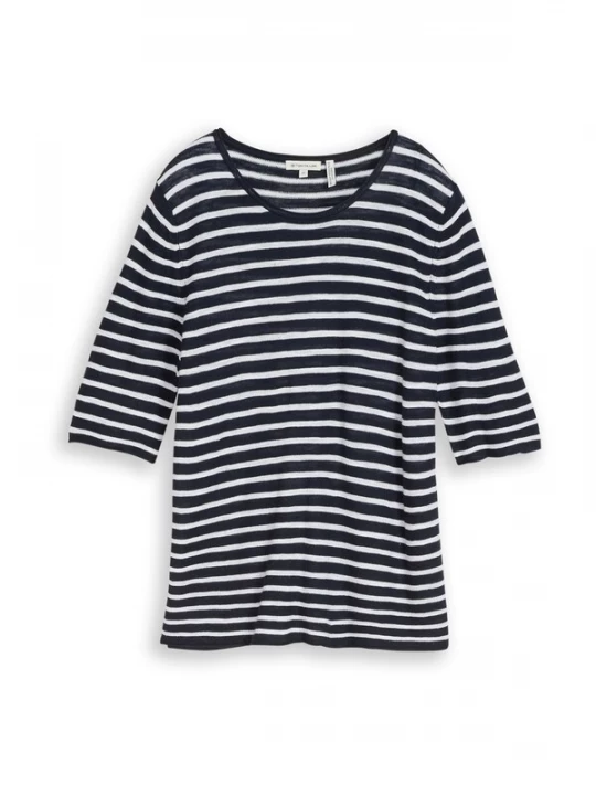 Foto van product TOM TAILOR Trui donkerblauw / wit