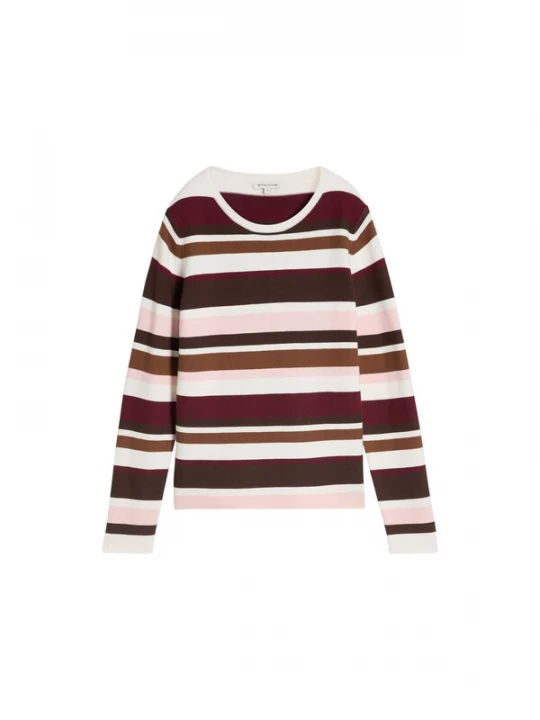 Foto van product TOM TAILOR Trui ecru / bruin / rosé / bordeaux