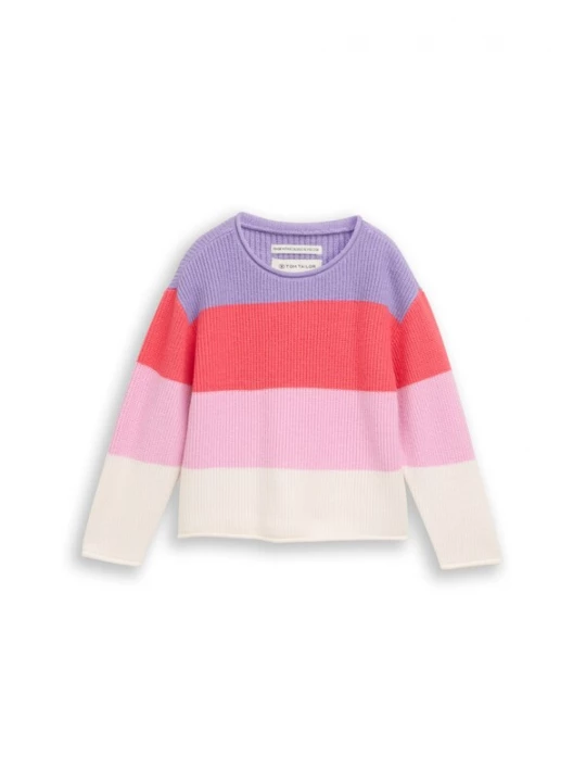 Foto van product TOM TAILOR Trui lavendel / koraal / rosa / wit