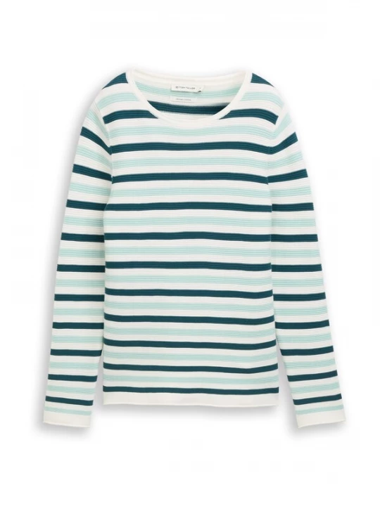 Foto van product TOM TAILOR Trui lichtbeige / petrol / mintgroen