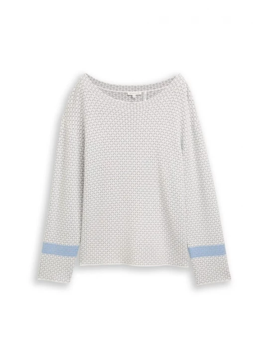 Foto van product TOM TAILOR Trui lichtblauw / lichtgrijs / offwhite