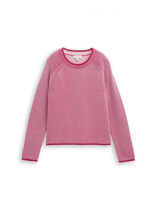 Foto van product TOM TAILOR Trui magenta / wit