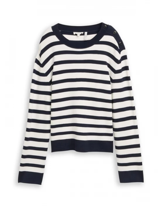Foto van product TOM TAILOR Trui marine / wit